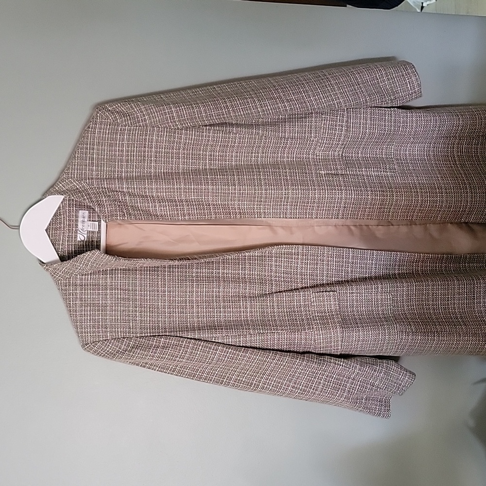 Dress barn tweed long cardigan jacket coat